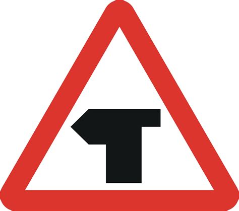 box junction road sign|t junction ahead sign.